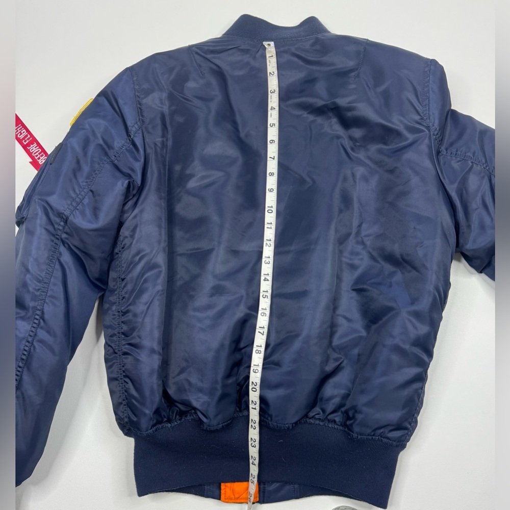 Revolve NASA 100th Space Shuttle Mission 3 Patch Satin Flight Jacket Size Small - Picture 12 of 15